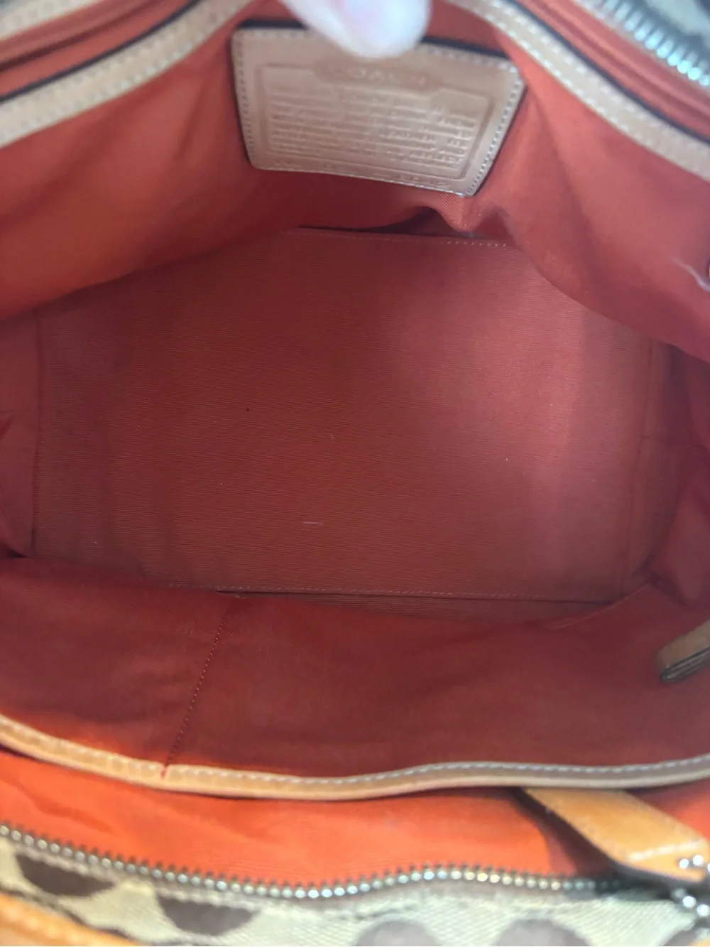Coach 6042 Signature Canvas Tote Bag Brown Tan Monogram Leather Straps Purse